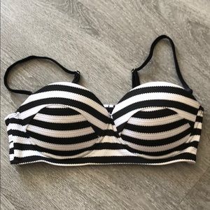 Black and White striped swimsuit top